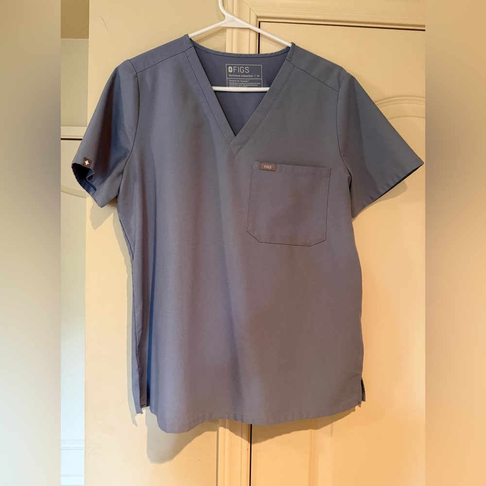 Figs Vapor Blue Space Dye Scrub Top